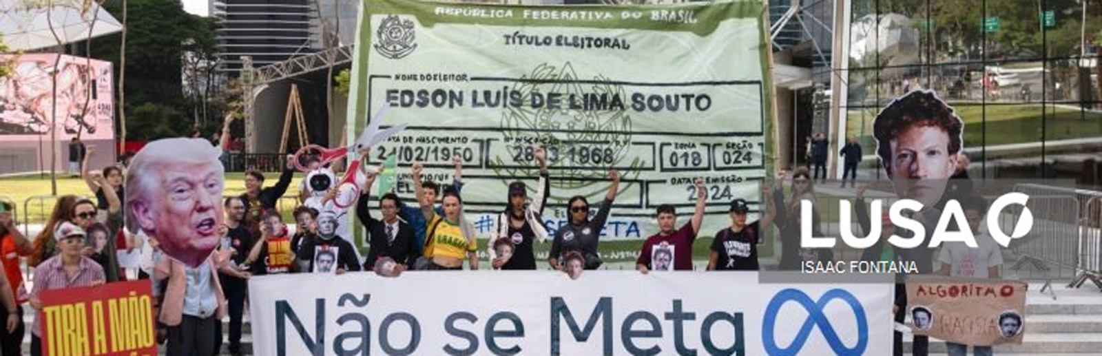 Brasil:Manifestantes protestam contra alegado favorecimento da Meta a Flávio Bolsonaro nas eleições