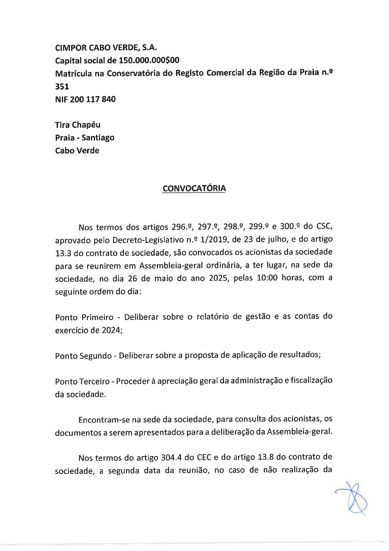 Convocatória Cimpor page 0001